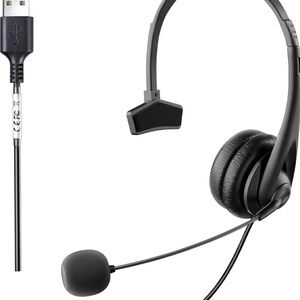 Black USB Headset with Microphone